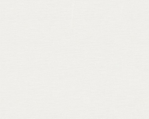 Tapeta AS CREATION LIBERTE 30526-5 biała z bardzo delikatną strukturą lnu.