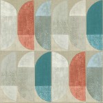 Tapeta 37531-1 Geo Nordic AS Creation geometryczny wzór retro, styl skandynawski - beż, czerwień, błękit