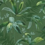 Tapeta 37704-2 Jungle Chic AS Creation flizelinowa zielone liście wzór w akwarelowym stylu – zielony