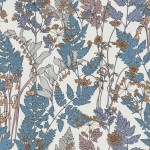 Tapeta 37751-7 Floral Impression AS Creation liście i kwiaty w stylu nowoczesnej wiejskiej rezydencji - niebieski, kremowy, beżowy