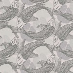 Tapeta 37859-1 Metropolitan Stories 2 AS Creation koi w stylu azjatyckim z metalicznym efektem - beż, szarość, metaliczny