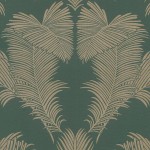 Tapeta 37959-5 Trendwall 2 AS Creation flizelinowa jodła zielono-złota z motywem liści palmowych - zieleń, metaliczny
