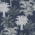 Tapeta 37983-5 Michalsky 4 Change is good AS Creation motyw palm granatowy wzór tekstury – niebieski, szary