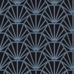 Tapeta 37528-2 Daniel Hechter 6 AS Creation art deco wzorzysta w stylu retro - czarny, niebieski, biały