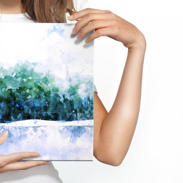 Obraz Na Płótnie Abstrakcyjny Las - Akwarela