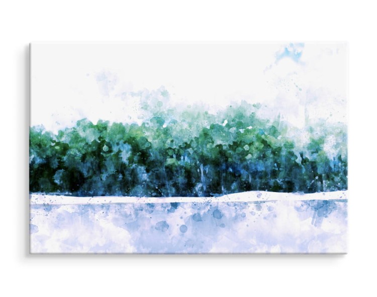 Obraz Na Płótnie Abstrakcyjny Las - Akwarela