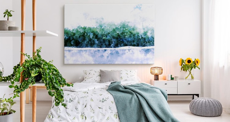 Obraz Na Płótnie Abstrakcyjny Las - Akwarela