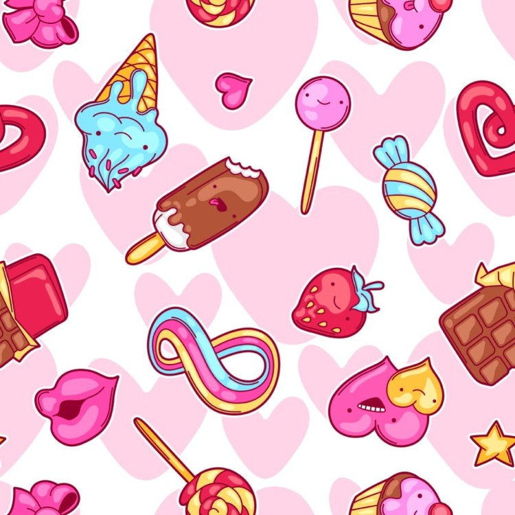 Tapeta Wesołe Kolorowe Słodycze