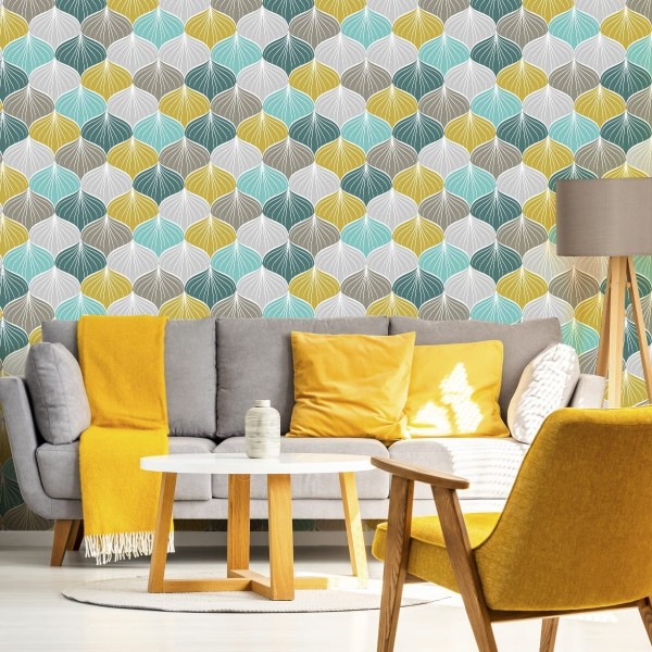 Tapeta Kolorowy Owalny Wzór Geometryczny