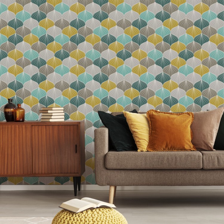 Tapeta Kolorowy Owalny Wzór Geometryczny