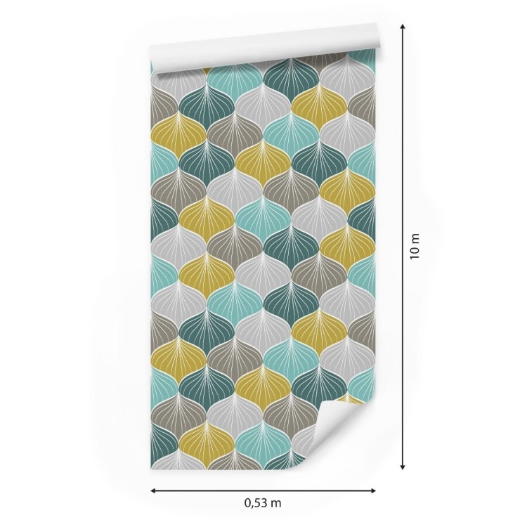 Tapeta Kolorowy Owalny Wzór Geometryczny