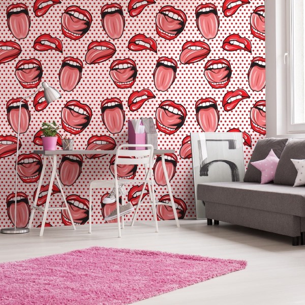 Tapeta Usta W Stylu Pop-Art