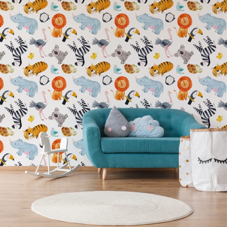 Tapeta Kolorowe Zwierzątka Safari