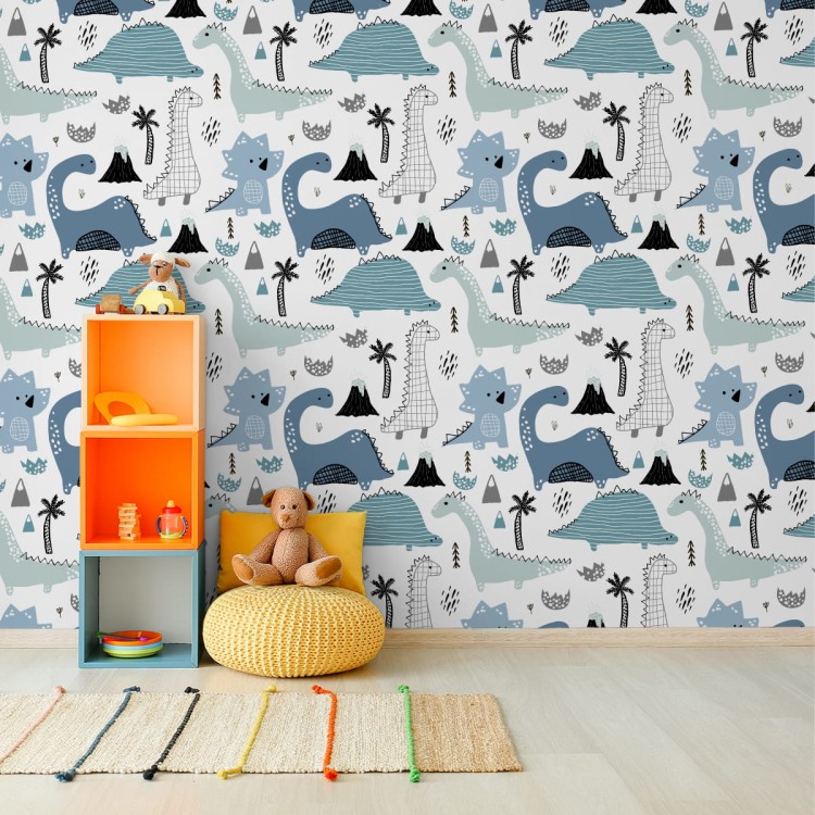 Tapeta Niebieskie Dinozaury