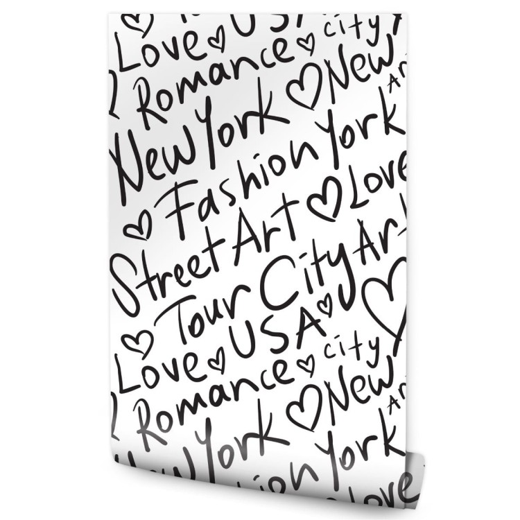 Tapeta Czarno-Biała Typografia Nowy Jork