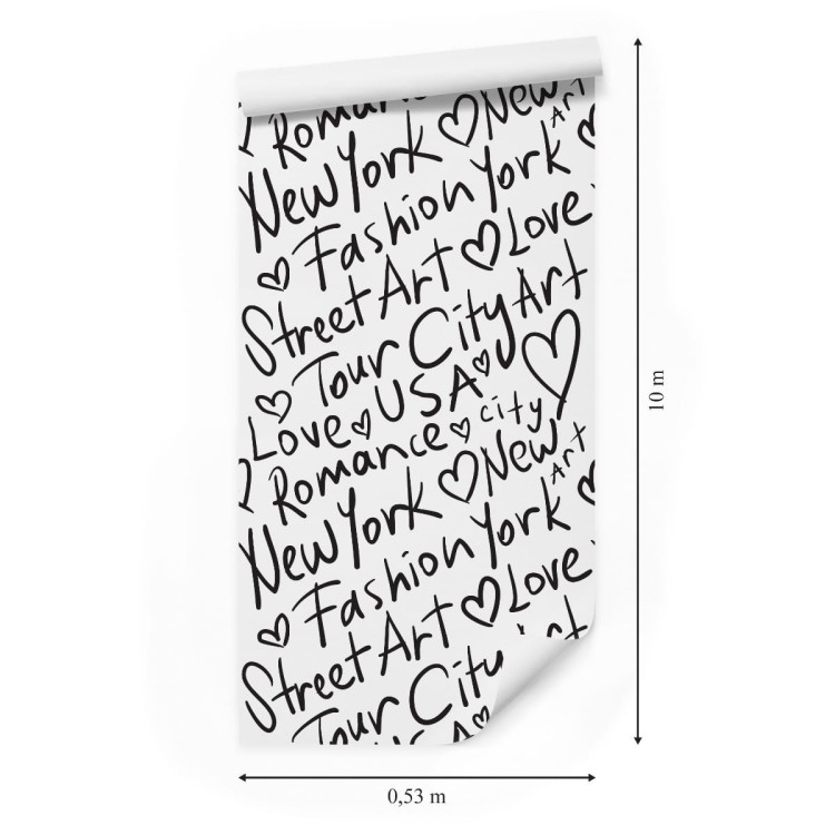 Tapeta Czarno-Biała Typografia Nowy Jork