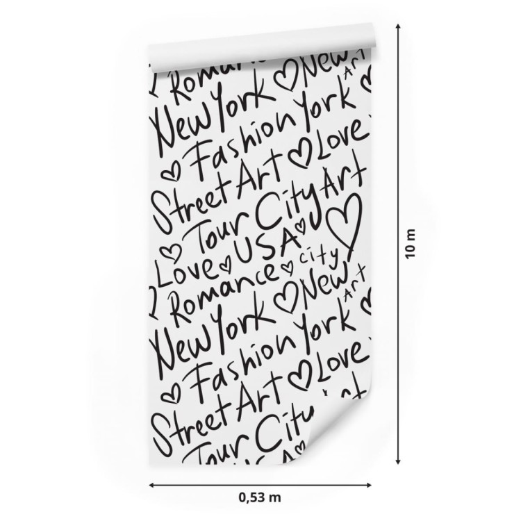 Tapeta Czarno-Biała Typografia Nowy Jork