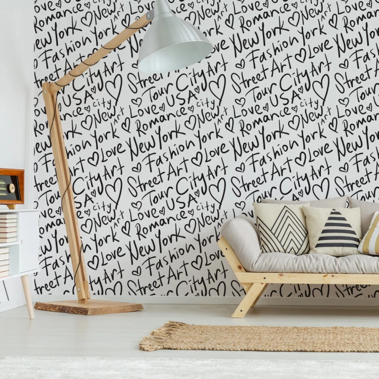 Tapeta Czarno-Biała Typografia Nowy Jork