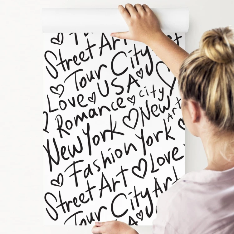 Tapeta Czarno-Biała Typografia Nowy Jork