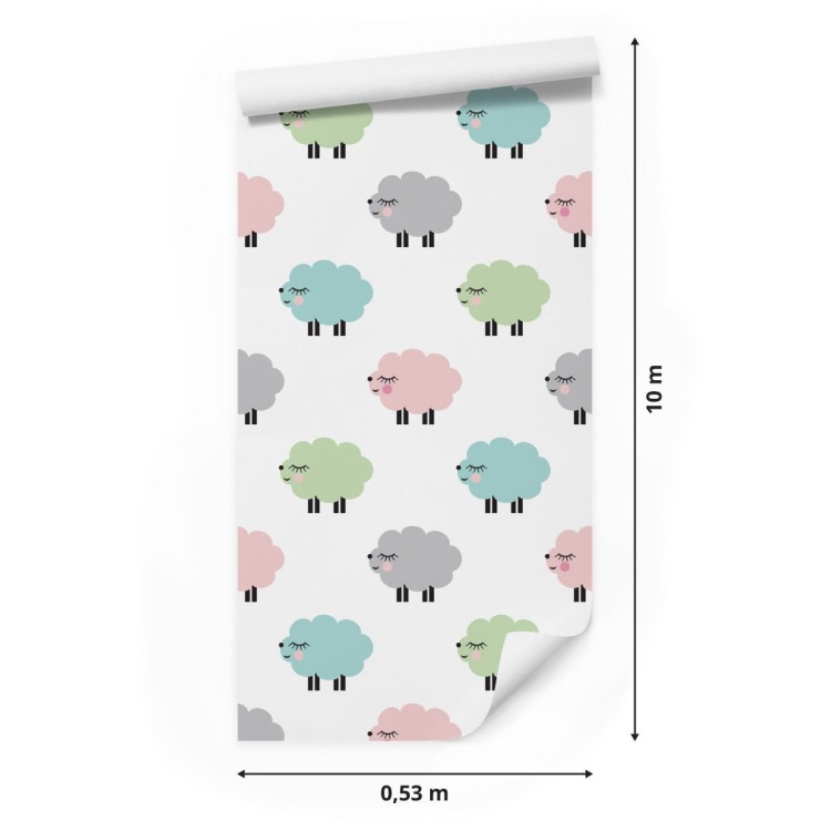 Tapeta Kolorowe Owieczki