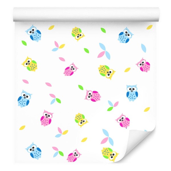 Tapeta Kolorowe Sówki