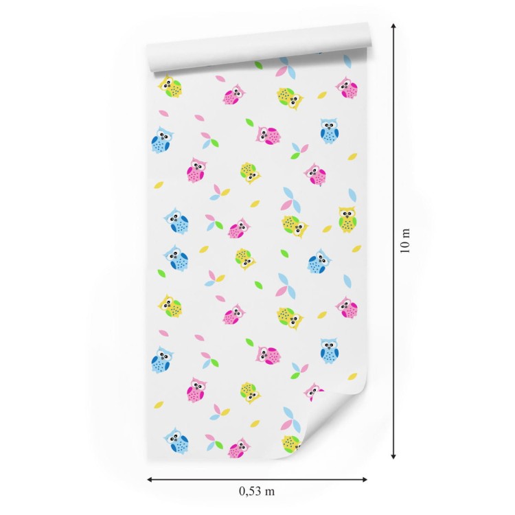 Tapeta Kolorowe Sówki