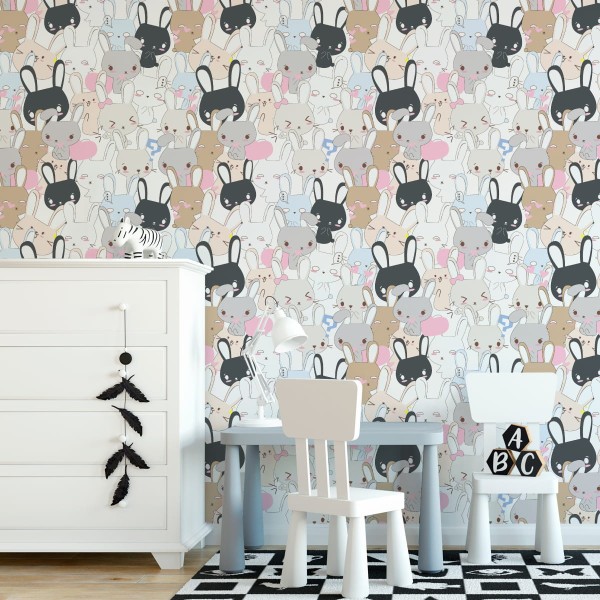 Tapeta Króliki Na Jasnym Tle