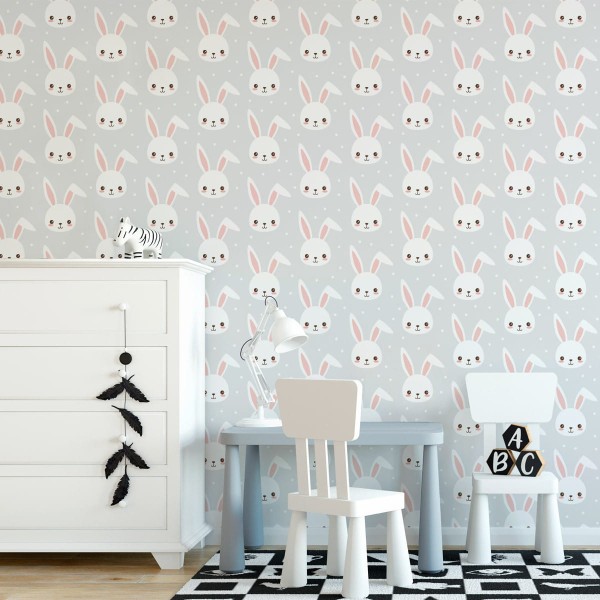 Tapeta Króliki Na Szarym Tle