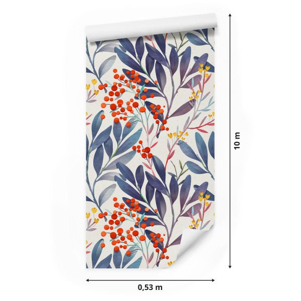 Tapeta Kolorowe Kwiaty W Stylu Retro