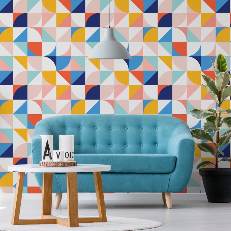 Tapeta Kolorowa Wariacja W Stylu Retro