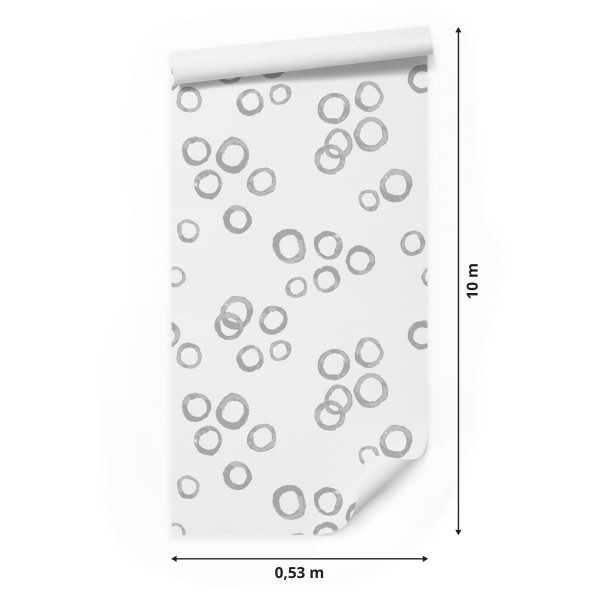 Tapeta Szare Delikatne Kółka