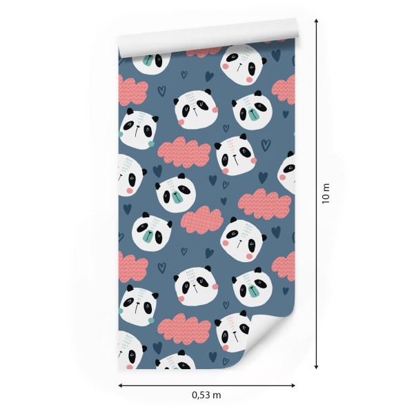 Tapeta Pandy Z Sercami W Tle