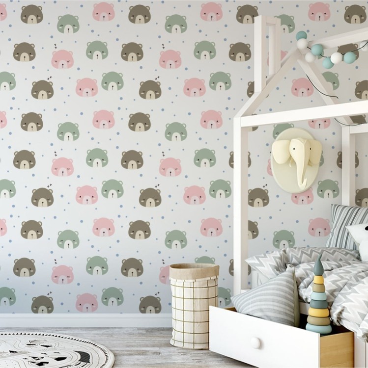 Tapeta Pastelowe Niedźwiadki