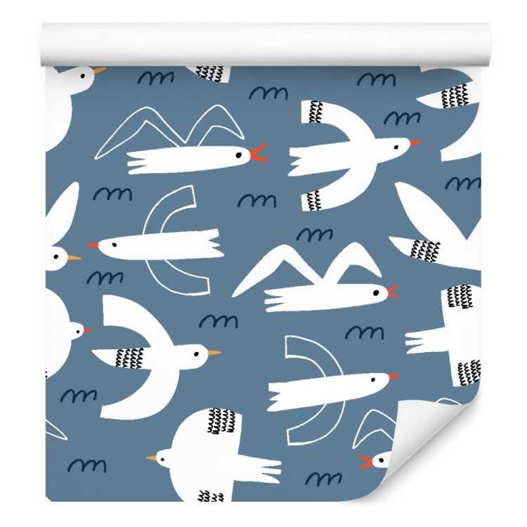 Tapeta Ptaki W Stylu Skandynawskim Pokój Dziecięcy