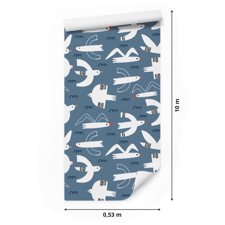 Tapeta Ptaki W Stylu Skandynawskim Pokój Dziecięcy