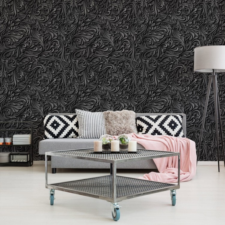 Tapeta 3D, Nowoczesna, Liście, Do Salonu, Biura