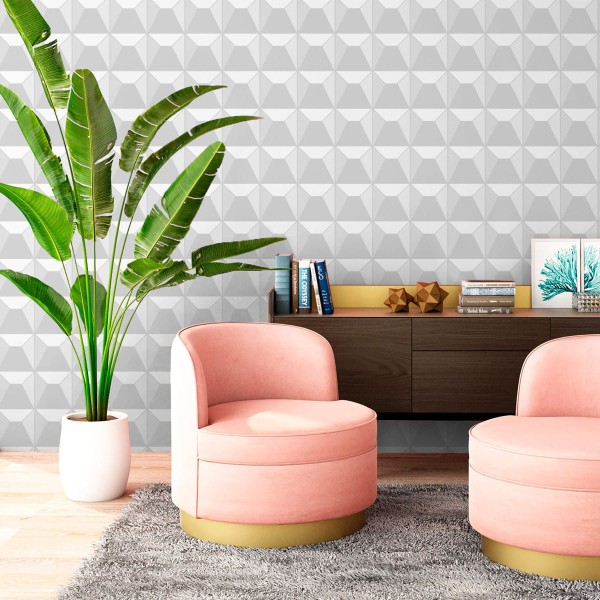 Tapeta Optyczna, Nowoczesna, W Kratę, Salon, Biuro