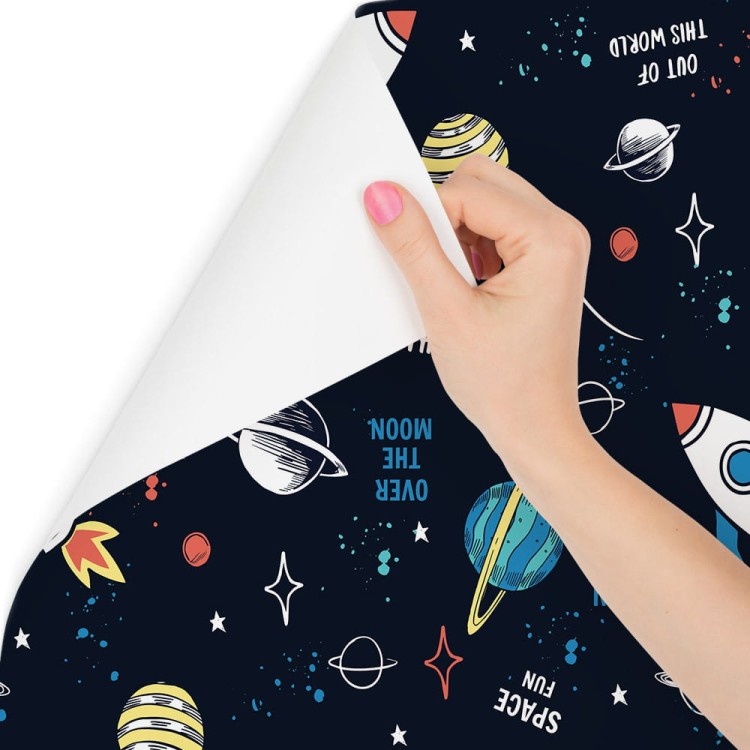 Tapeta Do Pokoju Dziecka Kosmos Rakiety Gwiazdy