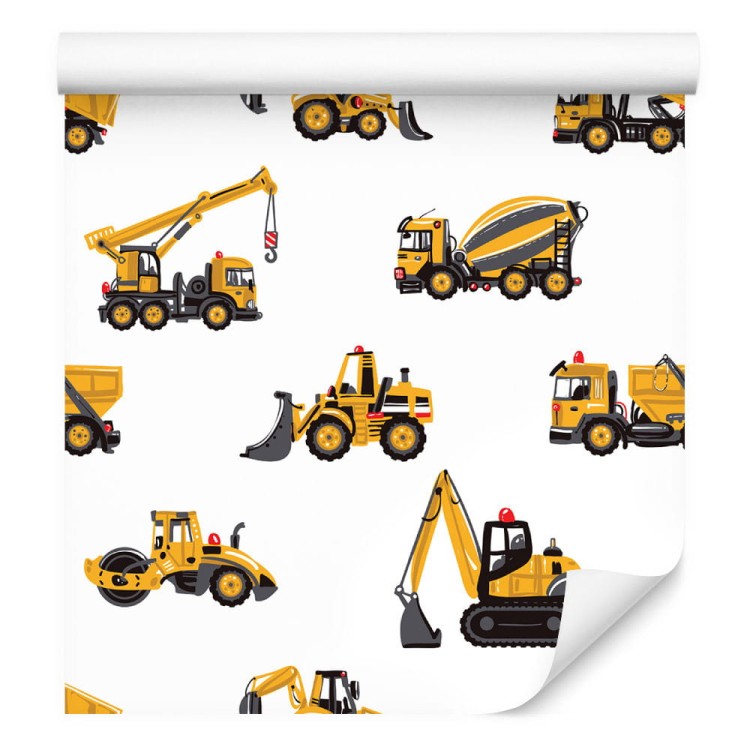 Tapeta W Pojazdy Koparki Maszyny, Pokój Dziecięcy