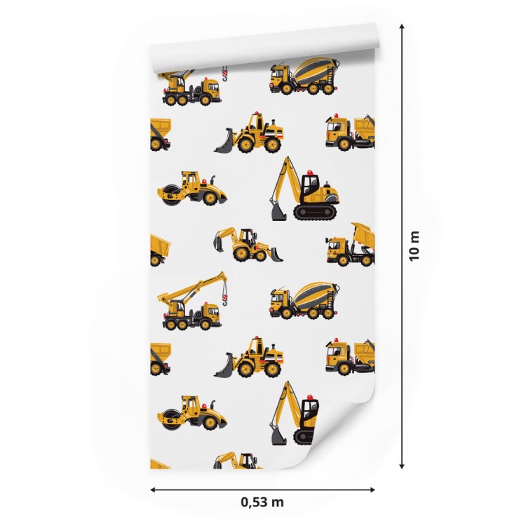Tapeta W Pojazdy Koparki Maszyny, Pokój Dziecięcy