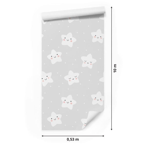 Tapeta Dla Dzieci Uśmiechnięte I Śpiące Gwiazdki