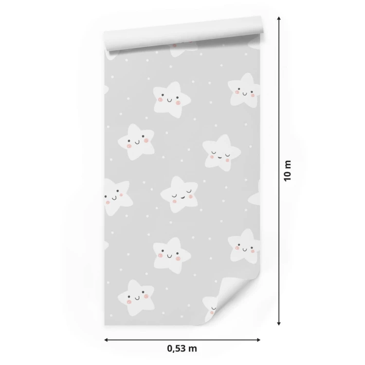 Tapeta Dla Dzieci Uśmiechnięte I Śpiące Gwiazdki