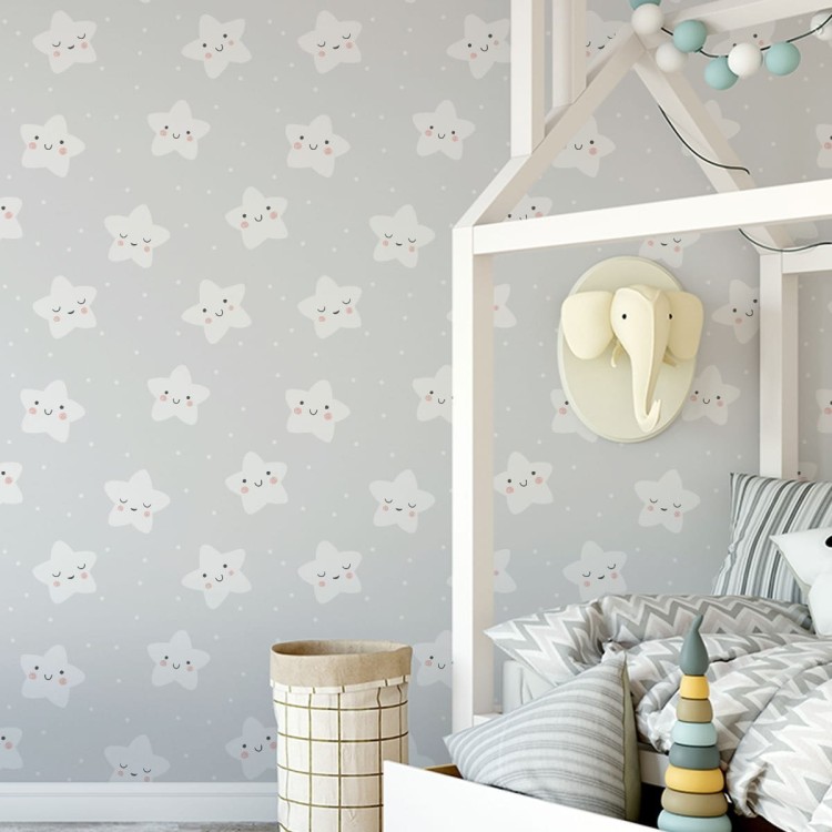 Tapeta Dla Dzieci Uśmiechnięte I Śpiące Gwiazdki