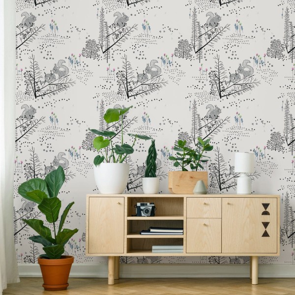 Tapeta Wiewiórki W Lesie