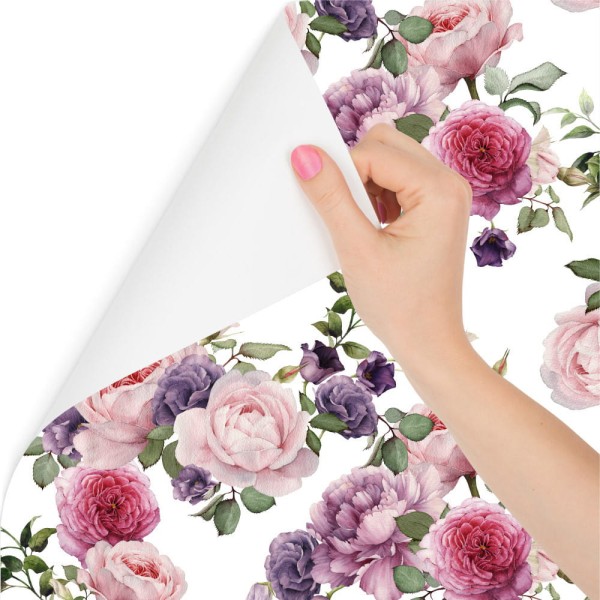 Tapeta Kwiatowy Wzór Z Różami Akwarela