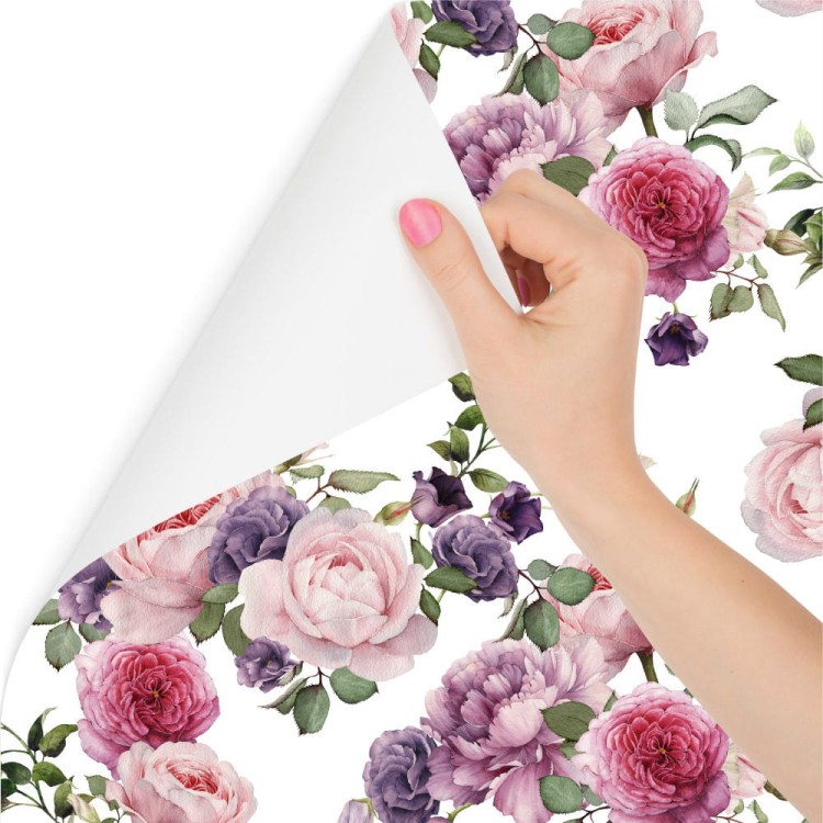 Tapeta Kwiatowy Wzór Z Różami Akwarela