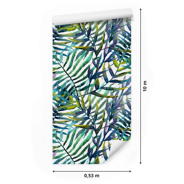 Tapeta Liście Palmowe - Akwarela