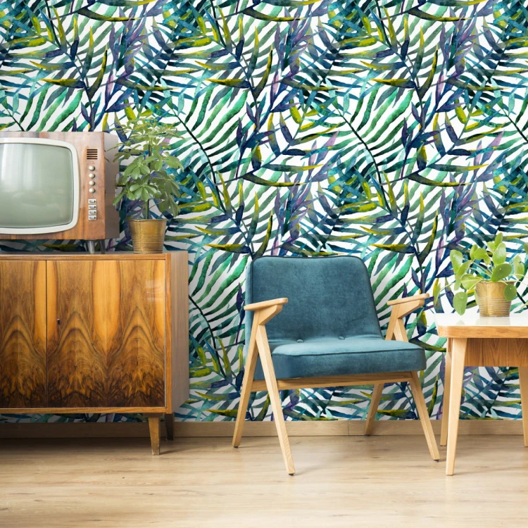 Tapeta Liście Palmowe - Akwarela