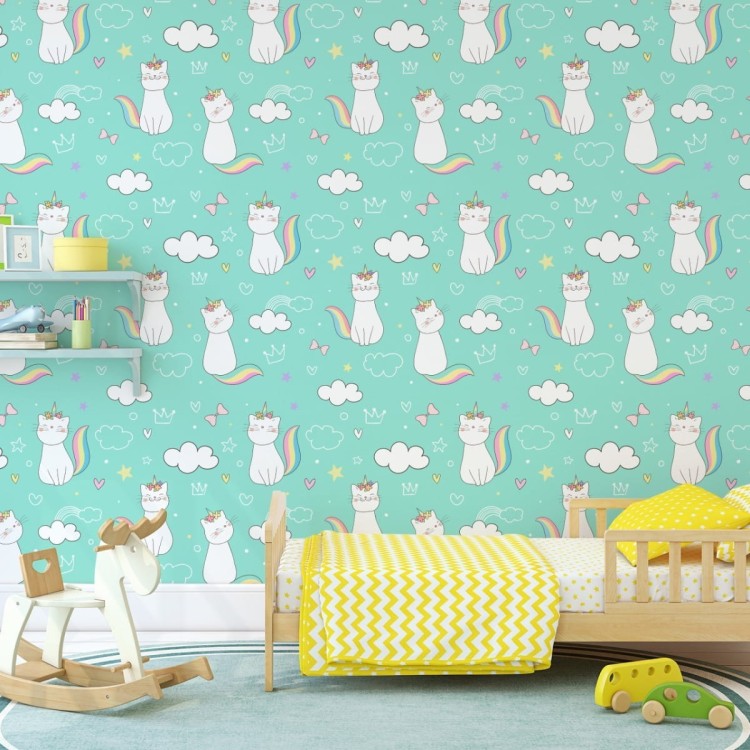 Tapeta Dla Dzieci - Tęczowe Kotki