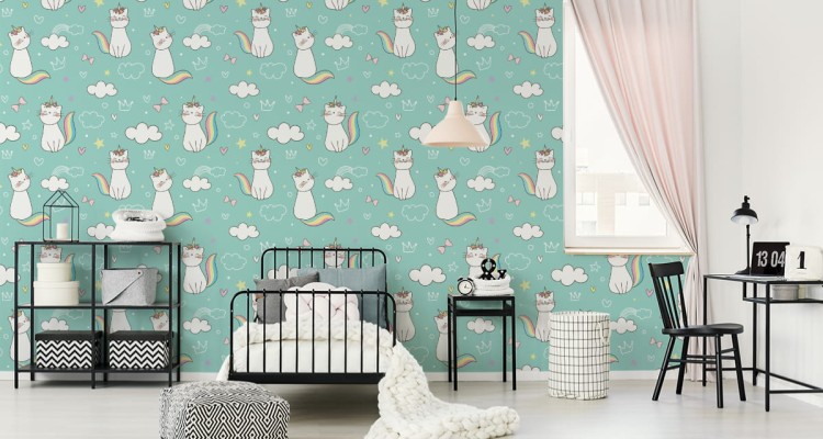 Tapeta Dla Dzieci - Tęczowe Kotki